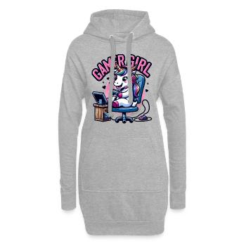 Gamer Girl Gaming & Gamer Femmes & Filles - Sweat-shirt à capuche long Femme - gris chiné - Devant