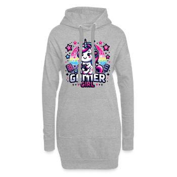 Gamer Girl Gaming & Gamer Femmes & Filles - Sweat-shirt à capuche long Femme - gris chiné - Devant