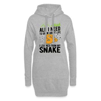 Schlangen Besitzer Schlangenliebhaber - Hoodie-Kleid - Grau meliert - Vorne