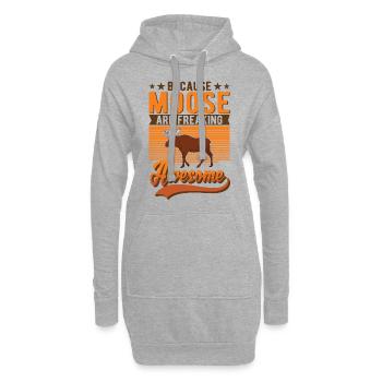 Elch Geschenk Elchgeweih Skandinavien - Hoodie-Kleid - Grau meliert - Vorne