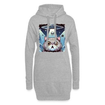 Lustiges Außerirdischer Alien Believe - Hoodie-Kleid - Grau meliert - Vorne