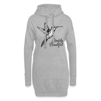 Colibri Fascination des bijoux volants - Sweat-shirt à capuche long Femme - gris chiné - Devant