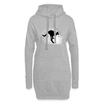 Känguru Mond Australien Kangaroo - Hoodie-Kleid - Grau meliert - Vorne