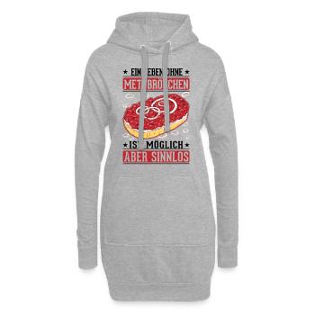 Mettbrötchen Lover Mett Hackepeter - Sweat-shirt à capuche long Femme - gris chiné - Devant