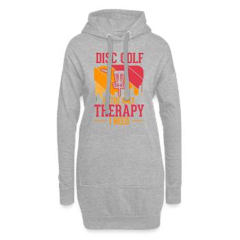 Discgolf Therapy Wurfscheibe Disc Golf - Hoodie-Kleid - Grau meliert - Vorne