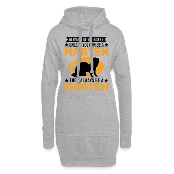 Always be yourself Marten Baummarder Marder - Hoodie-Kleid - Grau meliert - Vorne