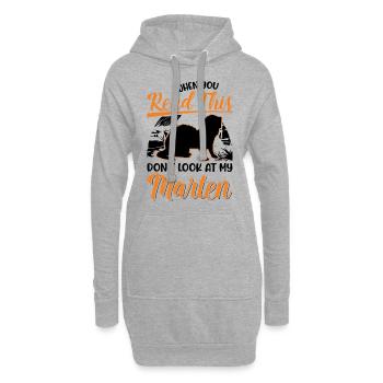 Marder Geschenk Nerz Dachs Baummarder - Hoodie-Kleid - Grau meliert - Vorne