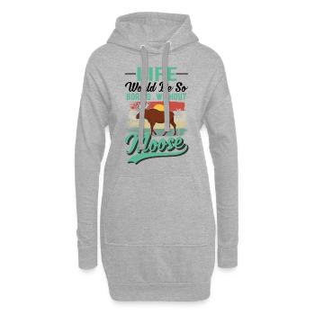 Cadeau d’orignal bois d’orignal Scandinavie - Sweat-shirt à capuche long Femme - gris chiné - Devant
