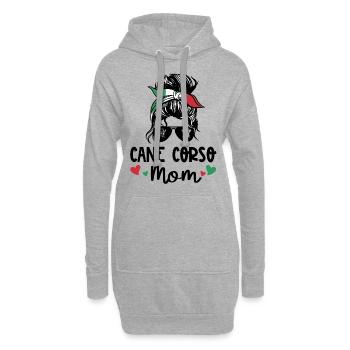 Cane Corso Maman - Sweat-shirt à capuche long Femme - gris chiné - Devant