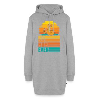 Beste Schlangen Mama - Hoodie-Kleid - Grau meliert - Vorne