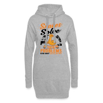 Schlangen Besitzer Kornnatter Natter - Hoodie-Kleid - Grau meliert - Vorne