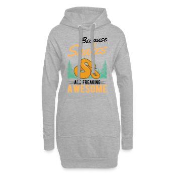 Schlangen Besitzer Schlangenliebhaber - Hoodie-Kleid - Grau meliert - Vorne