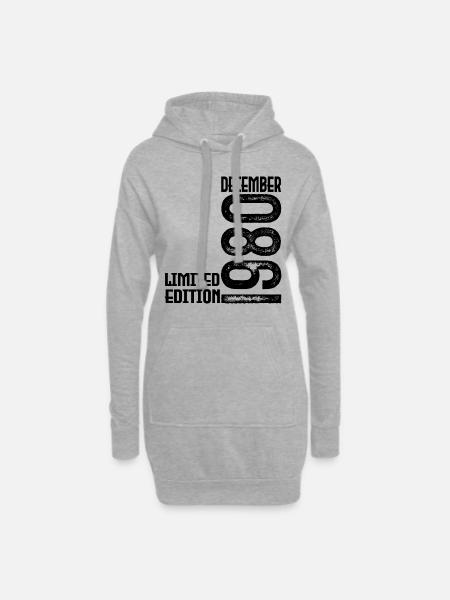 Dezember 1980 Geschenk zum Jahrestag. Dezember 1980. - Hoodie-Kleid - Grau meliert