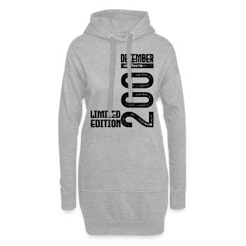 Cadeau Anniversaire Décembre 2001. Decembre 2001. - Sweat-shirt à capuche long Femme - gris chiné - Devant