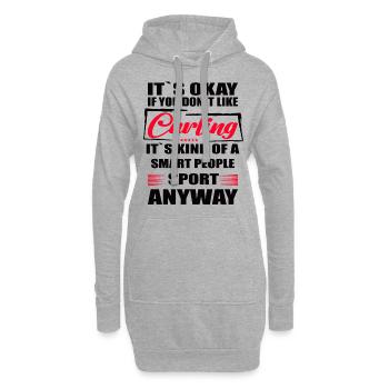 Ce n’est pas grave si vous n’aimez pas le curling - Sweat-shirt à capuche long Femme - gris chiné - Devant