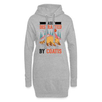 Facilement distrait par Coatis Coati - Sweat-shirt à capuche long Femme - gris chiné - Devant