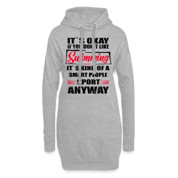 Ce n’est pas grave si vous n’aimez pas nager - Sweat-shirt à capuche long Femme - gris chiné - Devant