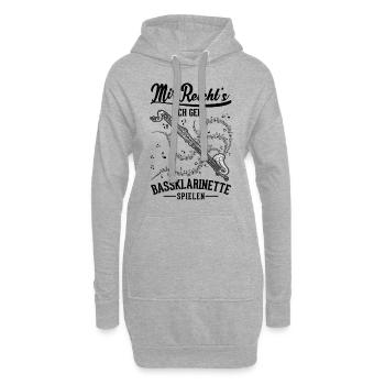Mir reicht's Ich gehe Bassklarinette spielen - Hoodie-Kleid - Grau meliert - Vorne