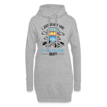 Montgolfière cadeau vol en montgolfière - Sweat-shirt à capuche long Femme - gris chiné - Devant