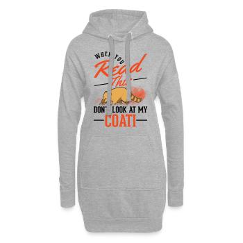 Nasenbär Geschenk Rüsselbär Coati - Hoodie-Kleid - Grau meliert - Vorne