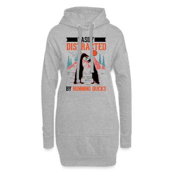 Facilement distrait par Running Ducks Runner Duck - Sweat-shirt à capuche long Femme - gris chiné - Devant