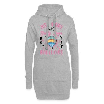 Montgolfière Fille Vol en montgolfière - Sweat-shirt à capuche long Femme - gris chiné - Devant