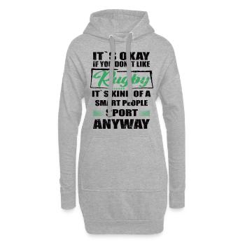 Ce n’est pas grave si vous n’aimez pas le rugby - Sweat-shirt à capuche long Femme - gris chiné - Devant