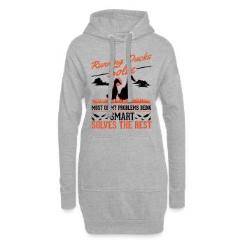 Indian Runner Duck cadeau Running Duck - Sweat-shirt à capuche long Femme - gris chiné - Devant