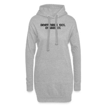 Condition physique - Détermination : 100 %, excuses : 0 % - Sweat-shirt à capuche long Femme - gris chiné - Devant