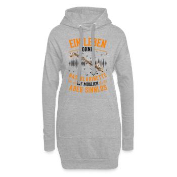 Bassklarinette Geschenk Bassklarinettist - Hoodie-Kleid - Grau meliert - Vorne