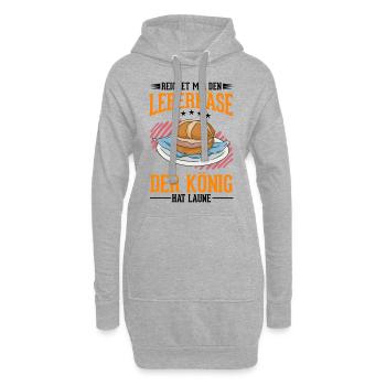 Leberkas König Leberkäse Fleischkäse - Hoodie-Kleid - Grau meliert - Vorne