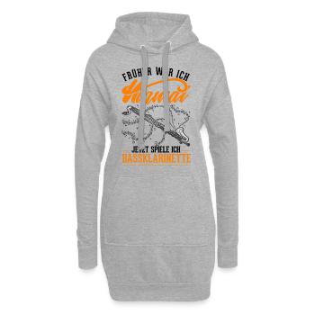 Bassklarinette Geschenk Bassklarinettist - Hoodie-Kleid - Grau meliert - Vorne