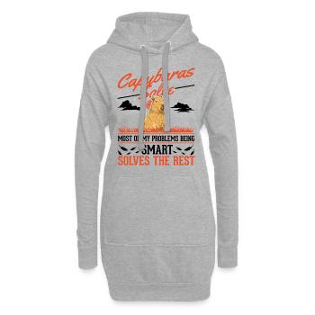 Capybara Wasserschwein Capibara - Sweat-shirt à capuche long Femme - gris chiné - Devant