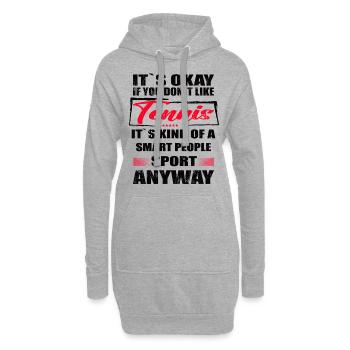 Ce n’est pas grave si vous n’aimez pas le tennis - Sweat-shirt à capuche long Femme - gris chiné - Devant