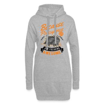 Porc-épic cadeau Porc-épic - Sweat-shirt à capuche long Femme - gris chiné - Devant
