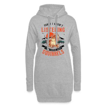 Écureuil cadeau écureuil gris - Sweat-shirt à capuche long Femme - gris chiné - Devant