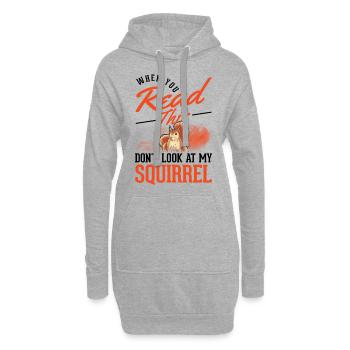 Écureuil cadeau écureuil gris - Sweat-shirt à capuche long Femme - gris chiné - Devant