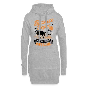Degu Besitzer Strauchratte Walddegu - Hoodie-Kleid - Grau meliert - Vorne