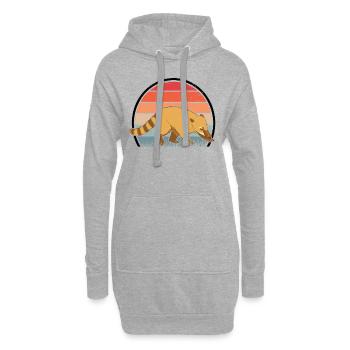 Nasenbär Retro Coati Vintage - Sweat-shirt à capuche long Femme - gris chiné - Devant