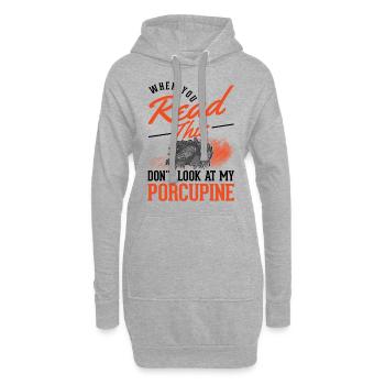 Porc-épic amateur Porc-épic - Sweat-shirt à capuche long Femme - gris chiné - Devant