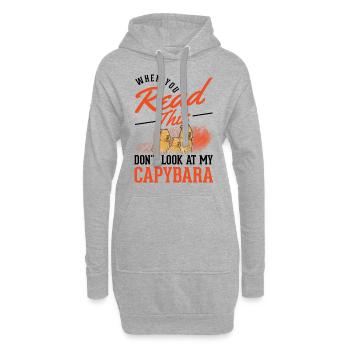 Capybara Cadeau Capibara Capybara - Sweat-shirt à capuche long Femme - gris chiné - Devant