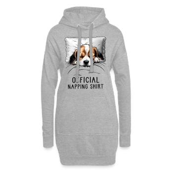 Beagle Chemise de sieste officielle - Sweat-shirt à capuche long Femme - gris chiné - Devant