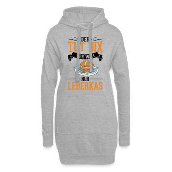 Der tut nix Der will nur Leberkas Leberkäse - Hoodie-Kleid - Grau meliert - Vorne