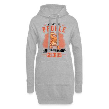 Gecko Geschenk Leopardgecko - Hoodie-Kleid - Grau meliert - Vorne