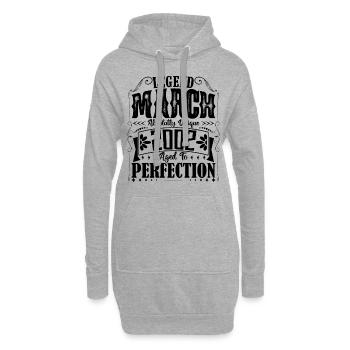 March 2002. March 2002 Birthday Gift. March. - Hoodie Dress - heather grey - Front