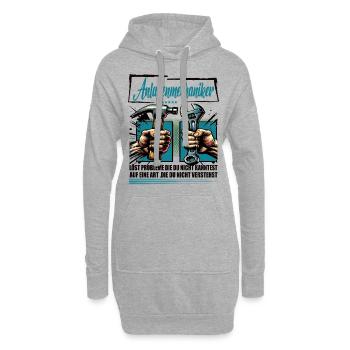 Anlagenmechaniker Beruf mit lustigen Spruch - Hoodie-Kleid - Grau meliert - Vorne