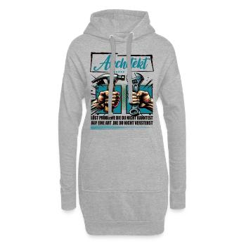 Architekt Beruf mit lustigen Spruch - Hoodie-Kleid - Grau meliert - Vorne