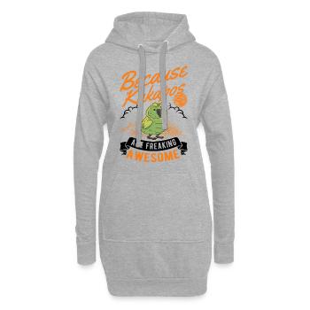 Kakapo Vogel Nachtpapagei - Hoodie-Kleid - Grau meliert - Vorne