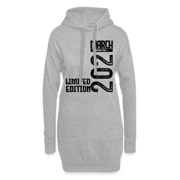 Geburtstagsgeschenk März 2021. März 2021. März - Hoodie-Kleid - Grau meliert - Vorne