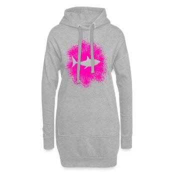Requin requin dans la mer - Sweat-shirt à capuche long Femme - gris chiné - Devant